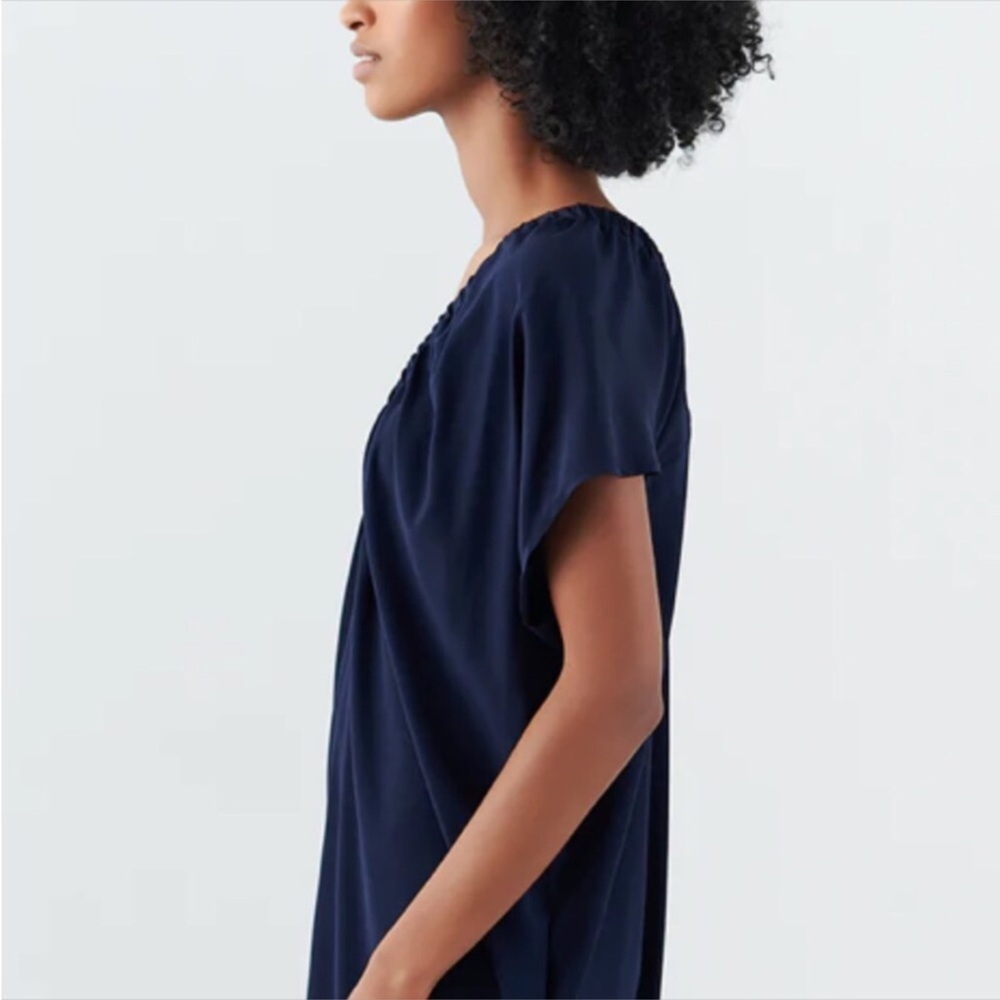 ZERO + MARIA CORNEJO] Signature Black Ruched Neck Tilly Tunic Top - Picture 3 of 15